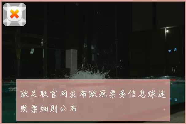 欧足联官网发布欧冠票务信息球迷购票细则公布